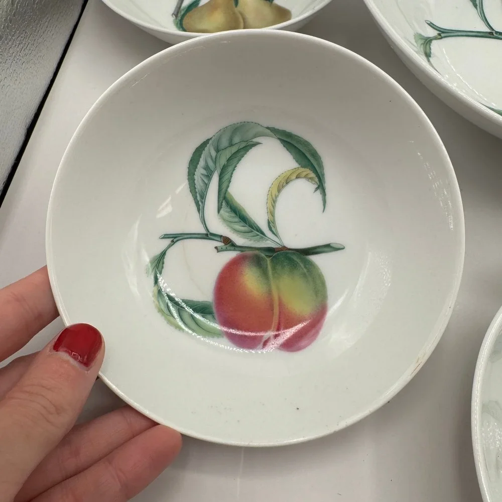 Kaiser Fruit Bowl Set Vintage West Germany Serving Berry Botanical Set of 6